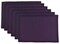CC Home Furnishings Rectangular Ribbed Cotton Placemats - 19" - Eggplant Purple - Set of 6